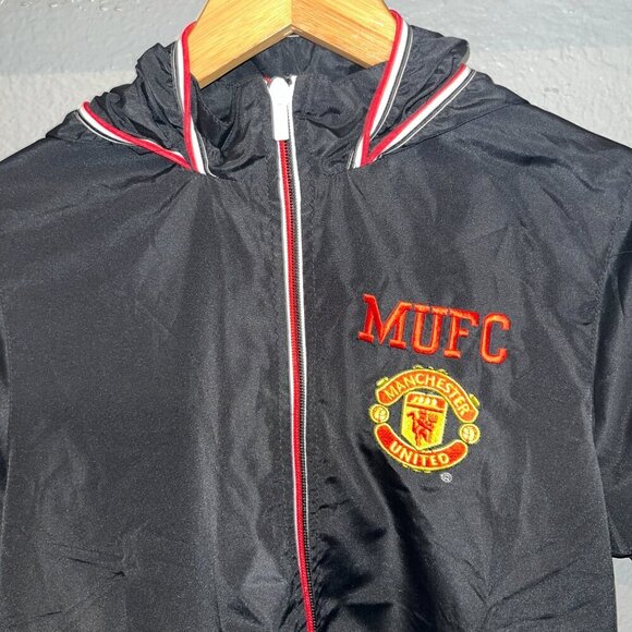 Official MANCHESTER UNITED FOOTBALL CLUB Full Zip Hooded Track Jacket - EUC - S - Picture 2 of 12